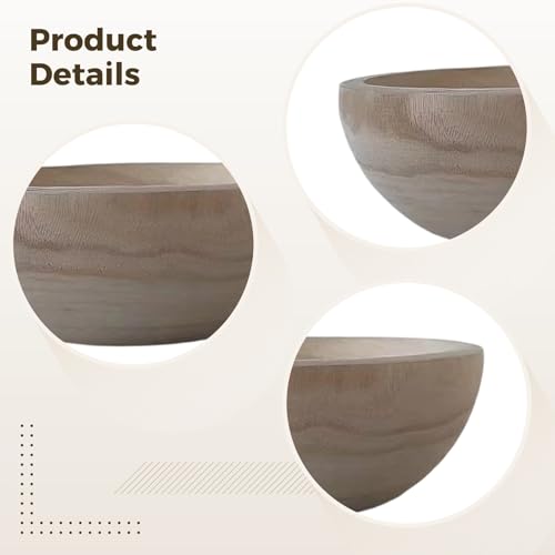 Cuenco de madera de paulownia Packool de 18 cm ligero para llaves y decoración 4