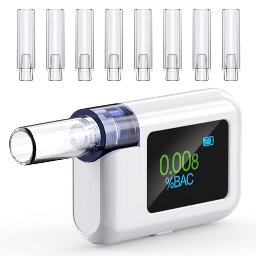 Personal Breathalyzer-High Accuracy Digital Display Breathalyzers for Alcohol with Tri-Color BAC Range Alarm, Portable Alcohol Breathalyzer Tester for Home&Party Use