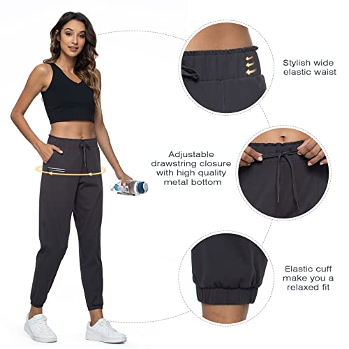 Image of Haowind Joggers for Women with Pockets Elastic Waist Workout Sport Gym Pants Comfy Lounge Yoga Running Pants