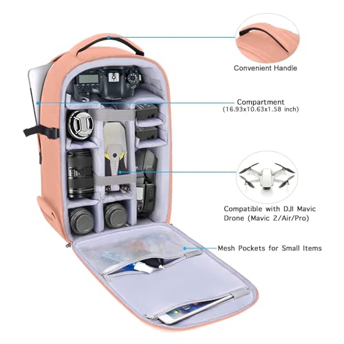 Image of MOSISO Camera Backpack, Photography Camera Bag 15-16 inch Waterproof Hardshell Case with Tripod Holder&Laptop Compartment