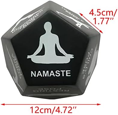 Yoga Dice for Women, 12 Sided Exercise Dice for Workouts, 10cm Foam Fitness Dice with Yoga Exercise Illustrations, Fitness Dice Fun Gym Learning Game for Fitness & Exercise Classes (A)