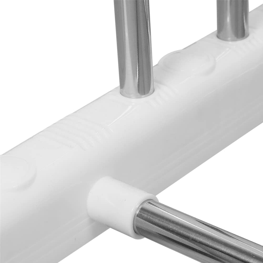 HUOLE Stendino Verticale a Torre, Appendiabiti con Ruote, Stendibiancheria Pieghevole Metallo con 4 Ripiani Regolabili, 3 Livelli,Salvaspazio Stendibiancheria,3 strati - plastica bianca
