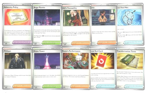 Pokemon - Chaos Rising - Complete Trainer Card Lot x10 - Special Red Card Prism Tower