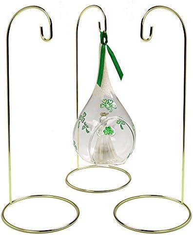 BANBERRY DESIGNS Gold Christmas Ornament Stands - Set of 4 - Large Ornament Holders - Christmas Display Stands - Craft Accessory - Hangers - 11 H