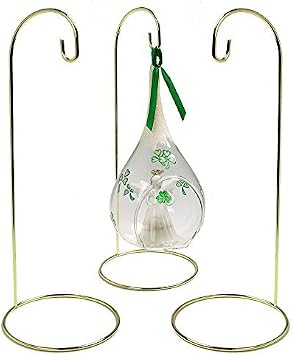 BANBERRY DESIGNS Gold Christmas Ornament Stands - Set of 4 - Large Ornament Holders - Christmas Display Stands - Craft Accessory - Hangers - 11 H