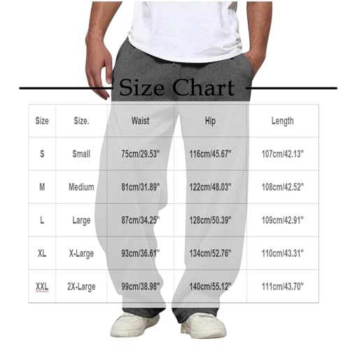Men's Athletic Baggy Pants Elastic Waist Drawstring Wide Leg Casual Loose Joggers Sweatpants with Pockets, S-XL4