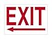 Imprint 360 AS-10008V Vinyl ADHESIVE Workplace Exit W/Left Arrow Sign- 7" x 10", Red / White, PROUDLY Made in the USA, Great Resistance to Water and Most Chemicals