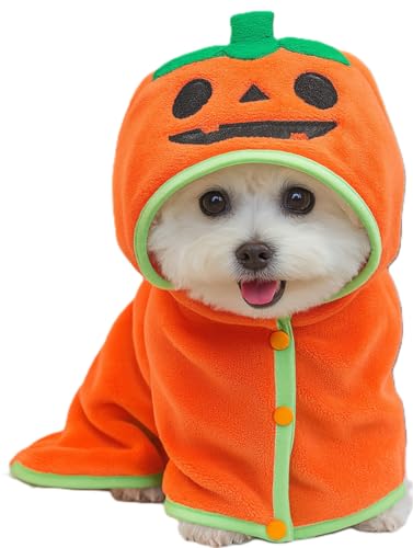 【オレンジ/S】 秋冬 ハロウィン バスタオル 犬服 犬の服 犬 猫 ネコ ペット服 猫服 毛布 ペット用品(S-L) 小型犬用 秋冬服 防寒着 ふわふわ あたたか 快適素材 犬猫兼用 室内着 散歩服 おしゃれ着 かわいいデザイン コスチューム ハロウィン