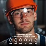 Clear Safety Glasses 12 Pack Safety Goggles Adjustable Temples Full Coverage Lens Wide Vision, Anti-Scratch Impact Resistant UV Protection, Protective Eyewear Lab Goggles, Woodworking