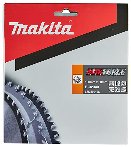 Makita B-32340 MAKFORCE TCT Saw Blade 190x15.88x24T, Black - Image 2