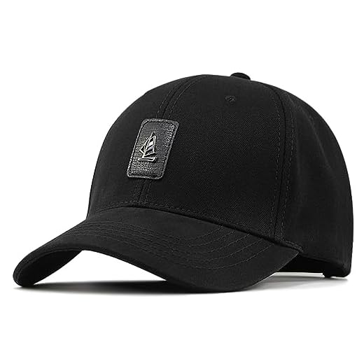 FASHIXD Big Head Hats for Men Oversize Cotton XXL Baseball Cap Large Head Hats Plus Size Hat Adjustable 23"-25.5", Black, XXL