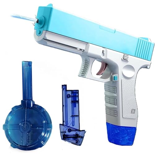 Image of Kidology Powerful Electric Water Guns Holi Pichkari for Kids and Adults, Range Up to 25-32 Ft with Two Water Reservoirs (Magzine + Barrel), Water Game for Pools and Beaches