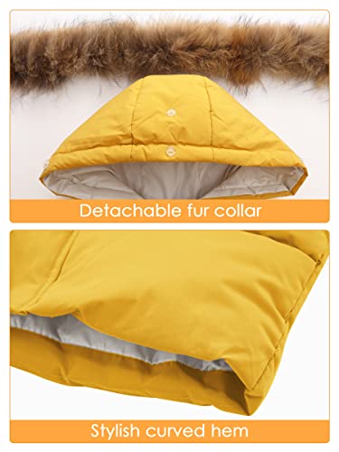 Happy Cherry Kids Boys Girls Fur Hooded Coat Zip Up Winter Warm Long Down Jacket Windproof Snowsuit Outerwear4