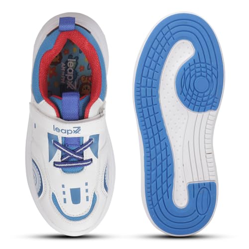 Image of Liberty LEAP7X White & Peach Slip-On Casual Sneakers for Kids