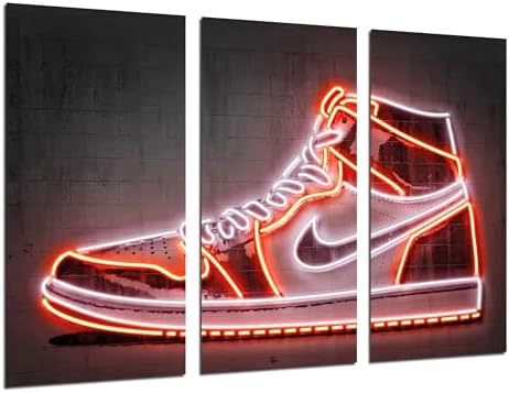 Cuadros Cámara Set of 3 Wall Posters Decoration Living Room Modern Bedroom Room Sneakers Nike Air Jordan (97 x 62 cm)