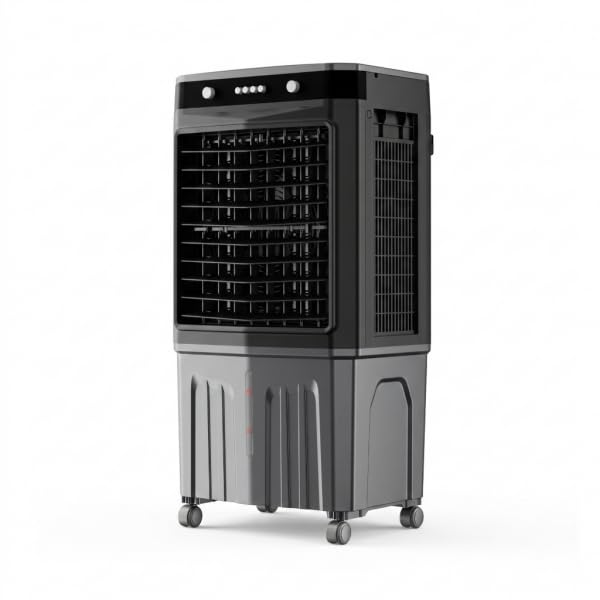 Bilake Climatizador Evaporativo Industrial Portátil Humidificador Enfriadores para Naves y Locales con 4 Packs de Hielo 100W 45L 3 Velocidades
