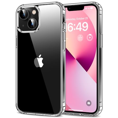 HOOMIL Case for iPhone 13 Mini 5.4-Inch Non-Yellowing Drop Protection Anti-Scratch Transparent Hard Back Phone Cover - Crystal Clear