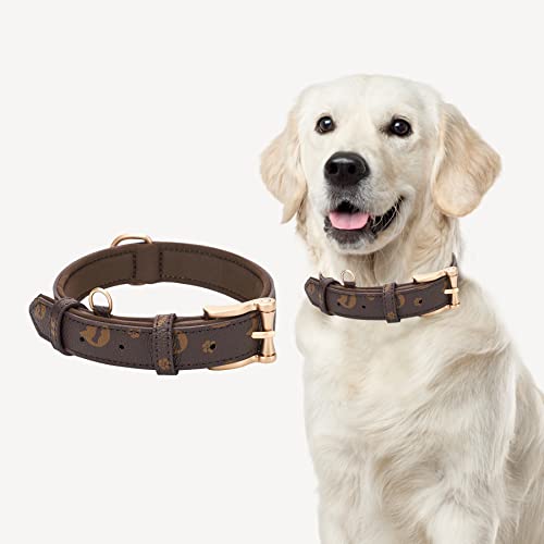 Collier pour chien en cuir réglable étanche marron taille L - 3