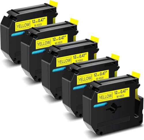 ���x���e�[�v 5PK M231 M-K231 MK231 M-231 PT-45M PT-90 PT-70BM PT-85 �ƌ݊���������܂�(5PK Black on Yellow)