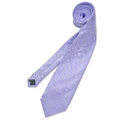 Image of DiBanGu Mens Paisley Tie Set Silk Woven Jacquard Necktie and Pocket Square Cufflinks Gift Set for Wedding Bussiness