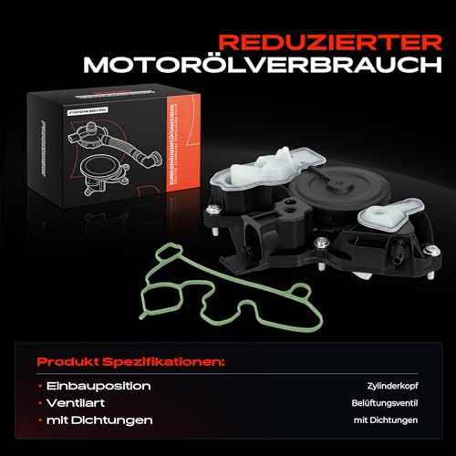 Frankberg Ölabscheider Kurbelgehäuse mit Dichtung Zylinderkopf Kompatibel mit Golf VII 5G1 BE1 BE2 BQ1 A3 8V1 8VK P.a.s.s.a.t 3G2 CB2 TT FV3 FVP Replace# 06K103495P