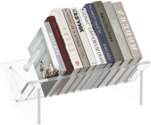 Sumerflos Acrylic Desktop Bookcase, Book Storage Organizer Booksh...