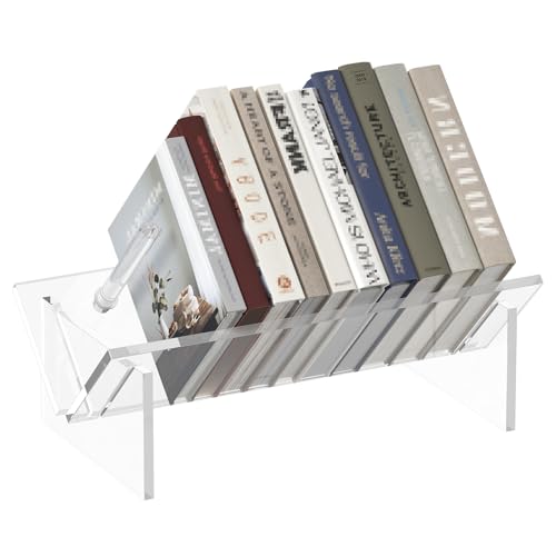 SUMERFLOS Estantería de Escritorio de acrílico, Organizador de Almacenamiento de Libros, Estante de Almacenamiento de Mesa Transparente para Oficina, hogar, Estante de exhibición para