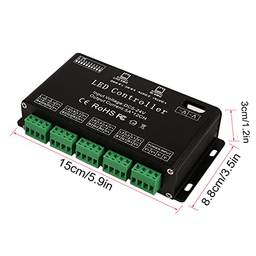 XIASABA controlador dmx 17 × 10 × 6 dc5v-24v controlador rgb de 6 canais controlador decodificador d
