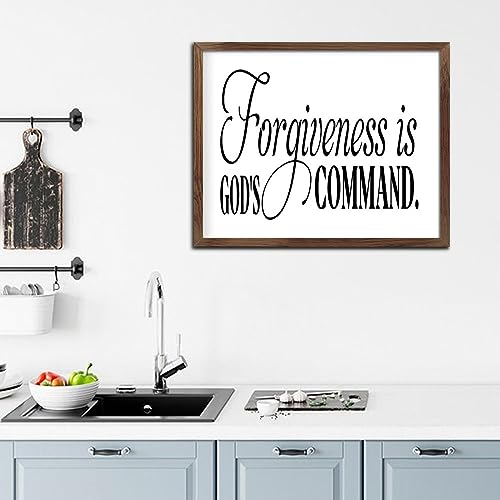 Panneau mural bois Forgiveness is God's Command rétro 40x50 cm