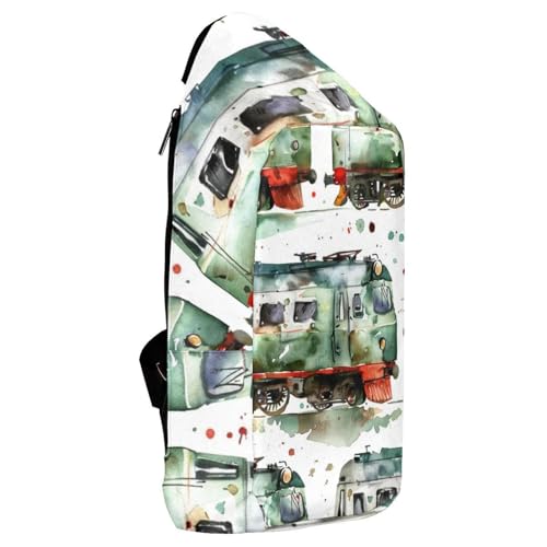 Mochila bandolera compacta de 16x36.5cm con diseño retro multicolor 4