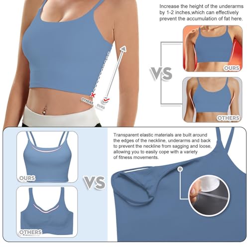 Image of ECOPARTY Wirefree Padded Yoga Sports Bra for Women - Moisture Wicking Quick Dry Workout Crop Tank Camisole