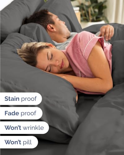 Image of Extra Deep Flex Top Split Head King Sheet Set - 6 Piece Breathable and Cooling Sheets - Hotel Luxury Bedding for Women, Men, Kids & Teens - Easy Secure Fit - Extra Deep Pockets - Charcoal