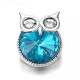 10 abalorios de cristal de búho para manualidades, 18 mm, color azul lago