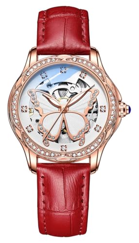 Watches for Women Butterfly Skeleton Dial Automatic Mechanical Watch