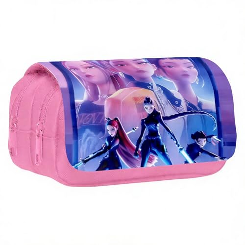 DONGSZQ Estuche, Estuche Escolar 2 Compartimentos, Gran Estuche de Papelería, Portable Lapicero para Estudiantes, Neceser Maquillaje para Niñas, Organizar tu Material Escolar