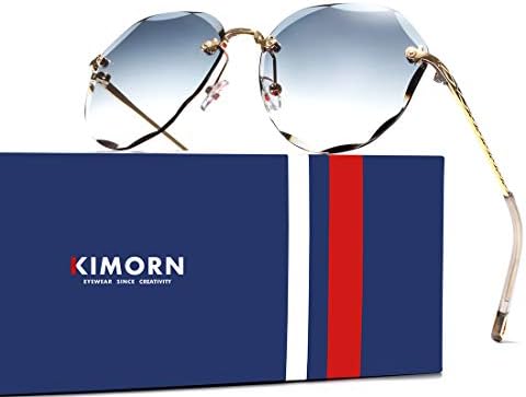 kimorn Sunglasses For Women Oversized Rimless Diamond Cutting Lens Classic K0637