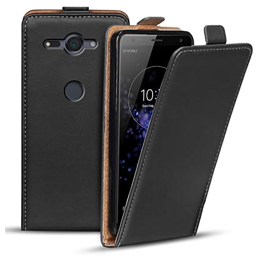 Verco Flip Case för Sony Xperia XZ2 Compact skal, grundläggande fodral skydd för Sony XZ2 Compact fodral, svart