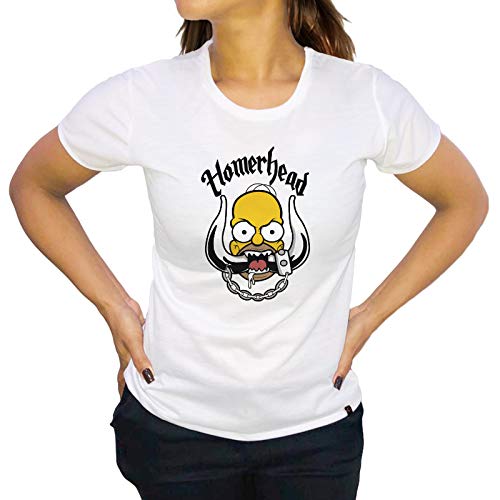 Camiseta Homerhead- Motorhead Feminina Branca Tamanho:P;Cor:Branco