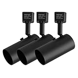 mirrea H Type Track Lighting Head to GU10 Medium Screw Base Adapter Light Direction Adjustable Pack of 3 (Black)