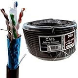 BOBINE DE 50 MÈTRES - Longueur pratique pour projets réseau domestiques et professionnels, câble noir discret s'intégrant dans tous environnements extérieurs