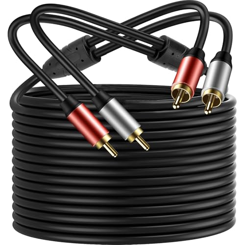 Image of SAISN RCA to RCA Audio Cable Gold Plated 2 RCA Male to Male Stereo Audio Cables for Speakers, Amplifier, Home Theater, Hi-Fi System, TVs, DVD Player, CD Player, 30 Feet