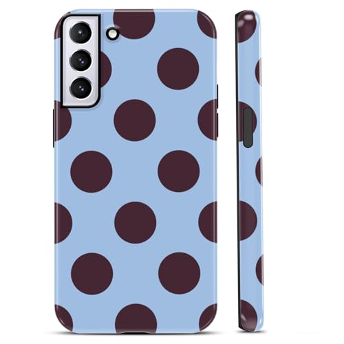 Cinysnt Claret Polka Dot Blue Phone Case for Samsung Galaxy S21 Case Girly Design Scratch Resistant Hybrid 2-Layer Hard Shell Phone Cover Funda for Samsung S21 6.2 Inch by Cinysnt - Used condition - US$5.99