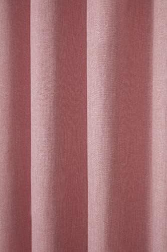 Sleepdown Textured Print Eyelet Curtains Lined Curtains for Bedroom and Living Room 46 x 54 Inch Blush 2 Panels