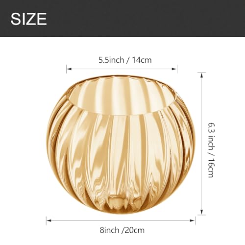 Image of Clear Glass Shade,Replacement Globe & Cover for Lighting Fixture, 8 inch Diameter, Replacement with 1.65 Inch Fitter for Wall Lamps Chandeliers or Ceiling Light (1, 8Inch - Amber Glass)
