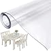 Protector de mesa de plástico transparente resistente de 2 mm para manteles...