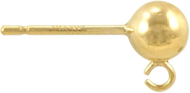 JewelrySupply Gold Filled 5mm Ball Post Earring (1 Pair of Gold Filled [1/20 14K] Earrings)