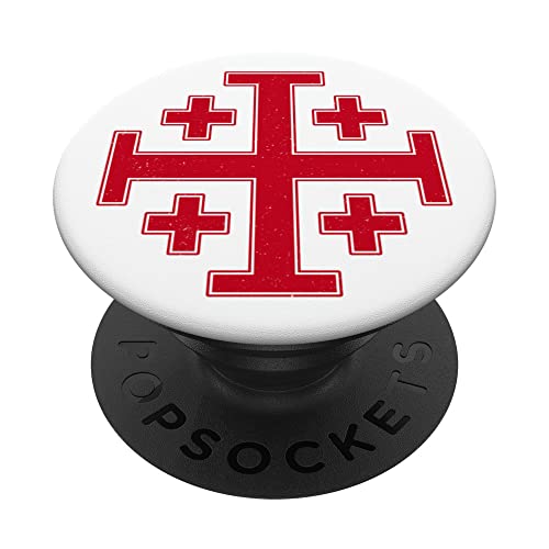 JERUSALEM CROSS - Plantilla de caballero de cruz de cinco pliegues PopSockets PopGrip Intercambiable