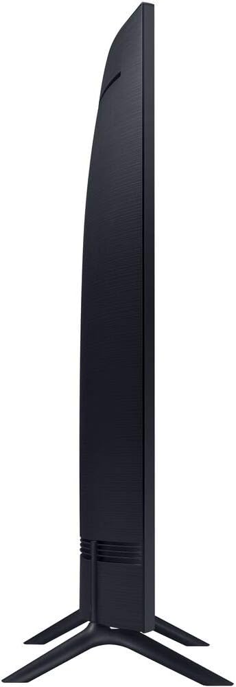 Side profile of the Samsung UN65TU8300 Curved TV on its stand