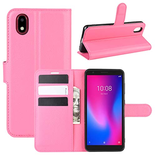 HualuBro Funda para ZTE Blade A3 2020, Funda Libro de Cuero PU Premium con Tapa y Cartera Flip Cover Magnético Carcasa para ZTE Blade A3 2020 Case (Rose)