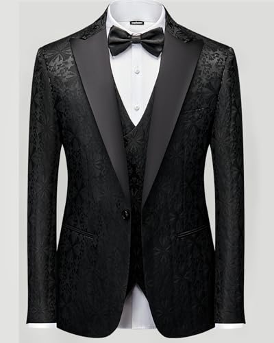 Men Suit 3 Piece Slim Fit Tuxedo for Men Paisley Suit Tux Shawl Lapel One Button Blazer Waistcoat Pant Set for Prom2